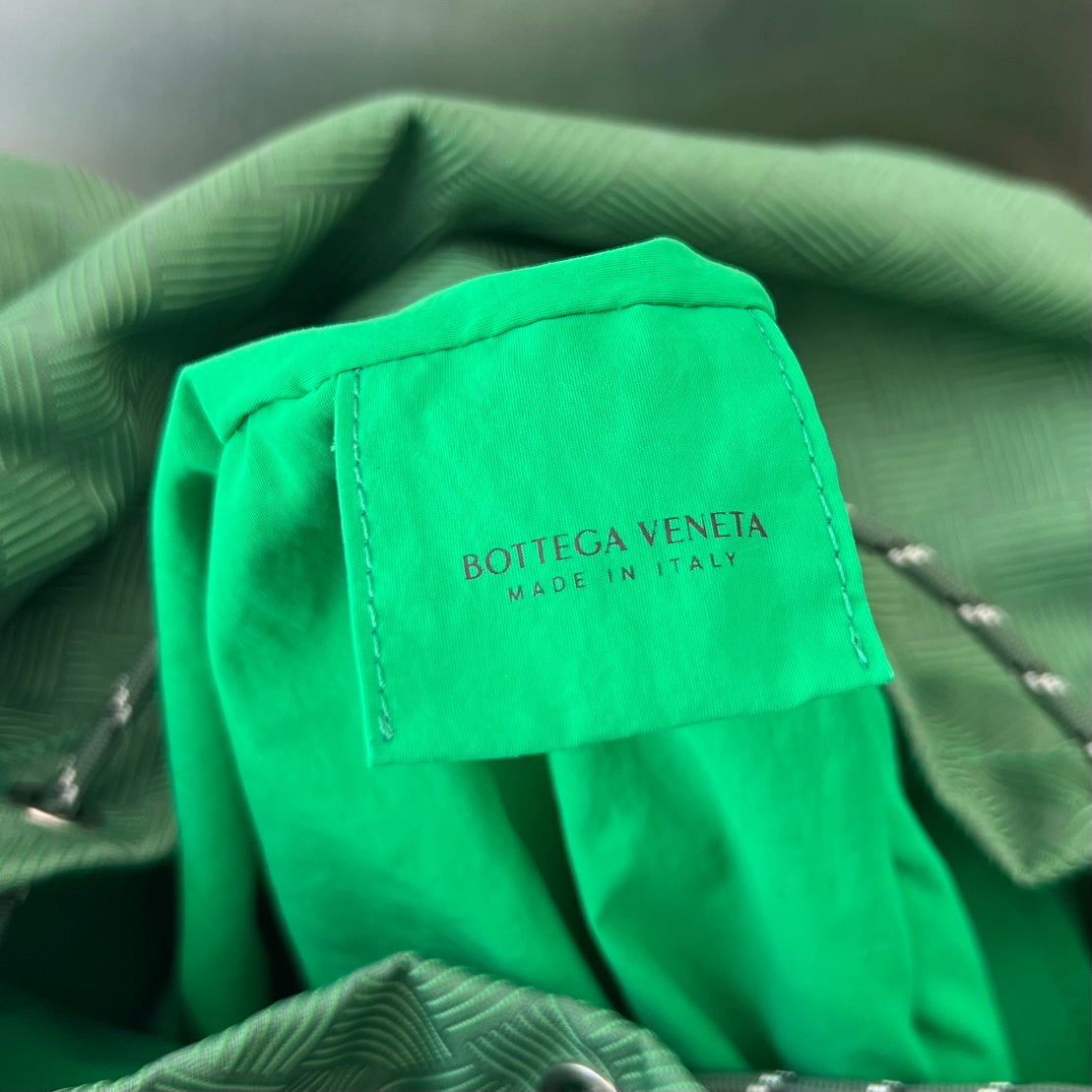 BOTTEGA VENETA ALTO 42 BACKPACK IN COOL GREEN JACQUARD FABRIC