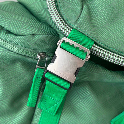BOTTEGA VENETA ALTO 42 BACKPACK IN COOL GREEN JACQUARD FABRIC