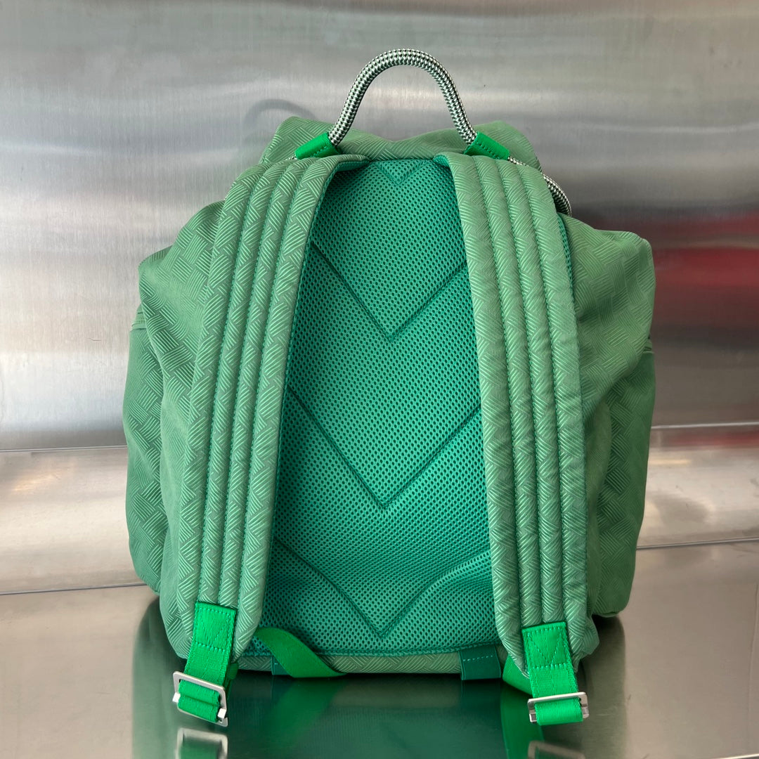 BOTTEGA VENETA ALTO 42 BACKPACK IN COOL GREEN JACQUARD FABRIC