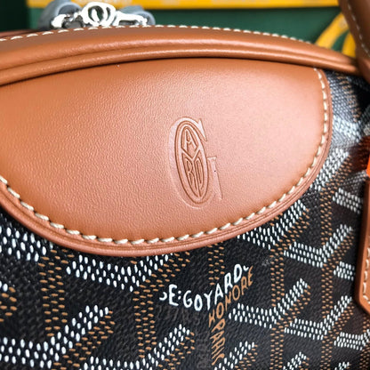 GOYARD SAINT JEANNE BAG 35 IN BROWN GOYARDINE CANVAS AND CALFSKIN