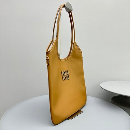 MIU MIU HOBO 40 TOTE IN GOLDENROD YELLOW CALFSKIN