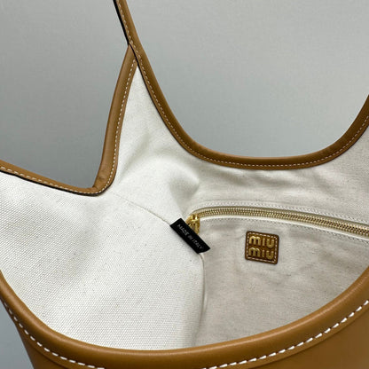 MIU MIU HOBO 40 TOTE IN GOLDENROD YELLOW CALFSKIN