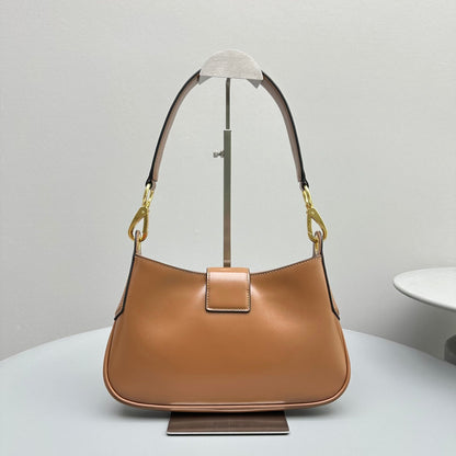 MIU MIU HOBO 28 CITY SHOUDER BAG IN CINNAMON BROWN CALFSKIN