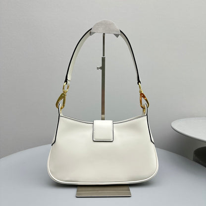 MIU MIU HOBO 28 CITY SHOUDER BAG IN WHITE CALFSKIN
