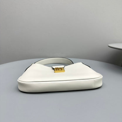 MIU MIU HOBO 28 CITY SHOUDER BAG IN WHITE CALFSKIN