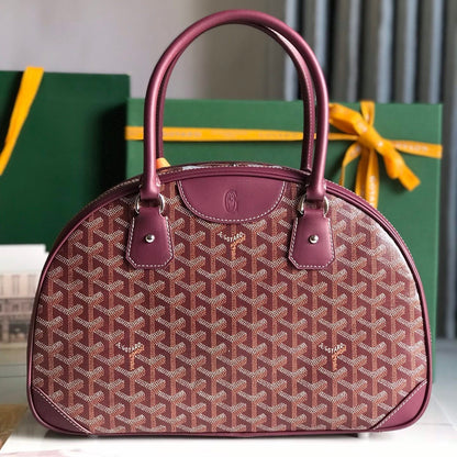 GOYARD SAINT JEANNE BAG 35 IN CANNON PINK GOYARDINE CANVAS AND CALFSKIN