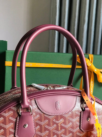 GOYARD SAINT JEANNE BAG 35 IN CANNON PINK GOYARDINE CANVAS AND CALFSKIN