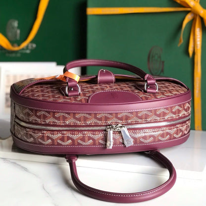 GOYARD SAINT JEANNE BAG 35 IN CANNON PINK GOYARDINE CANVAS AND CALFSKIN