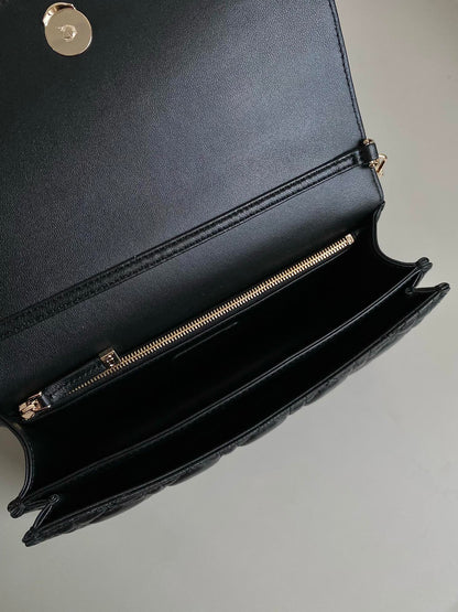 DIOR MISS LADY 24 LARGE BAG IN BLACK LAMBSKIN