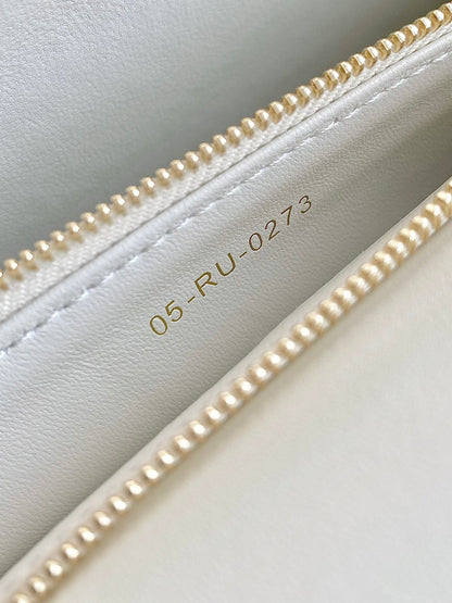 DIOR MISS LADY 24 LARGE BAG IN WHITE LAMBSKIN