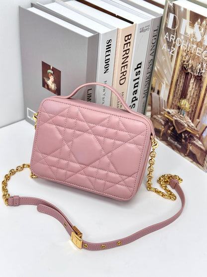 DIOR CARO BOX 19 IN LIGHT PINK CALFSKIN