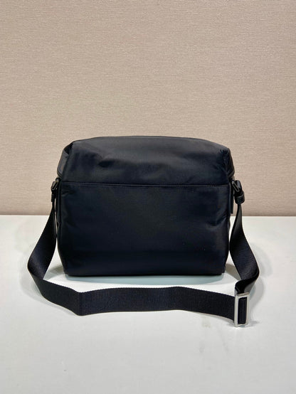 PRADA CROSSBODY BAG 29 IN BLACK RE-NYLON AND CALFSKIN TRIM