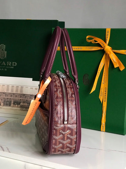 GOYARD SAINT JEANNE MINI BAG 26 IN CANNON PINK GOYARDINE CANVAS AND CALFSKIN
