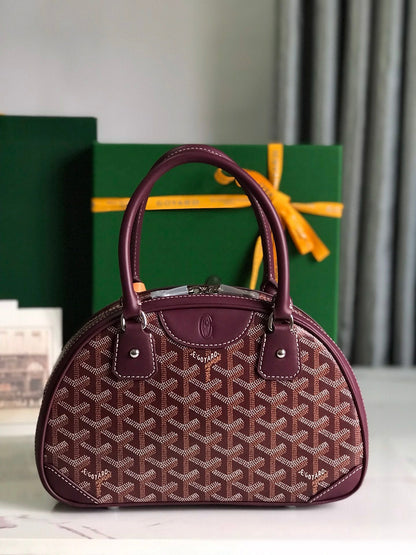 GOYARD SAINT JEANNE MINI BAG 26 IN CANNON PINK GOYARDINE CANVAS AND CALFSKIN