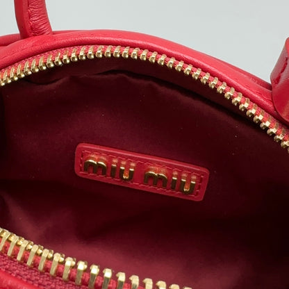 MIU MIU TOP-HANDLE 18 BAG IN RED CALFSKIN