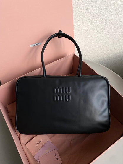 MIU MIU BEAU BAG 34 IN BLACK LEATHER