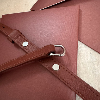 LORO PIANA EXTRA POCKET L19 IN GARNET RED CALFSKIN WITH SILVER HARDWARE