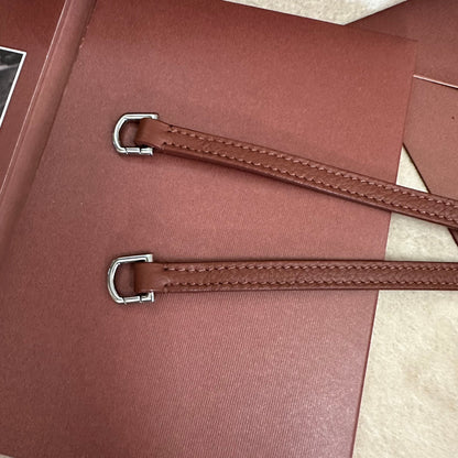 LORO PIANA EXTRA POCKET BACKPACK L23.5 IN BRONZE BROWN CALFSKIN WITH SILVER HARDWARE