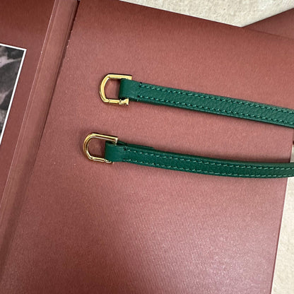 LORO PIANA EXTRA POCKET BACKPACK L23.5 IN TEAL GREEN CALFSKIN WITH GOLD HARDWARE