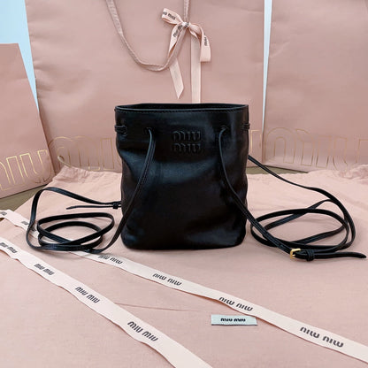 MIU MIU MINI BAG 17 IN BLACK SHINY CALFSKIN