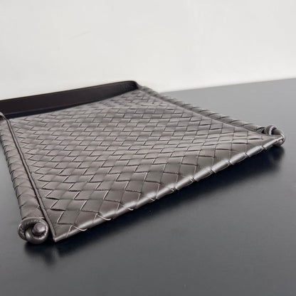 BOTTEGA VENETA LARGE 35 FLAT LOOP IN BLACK CALFSKIN