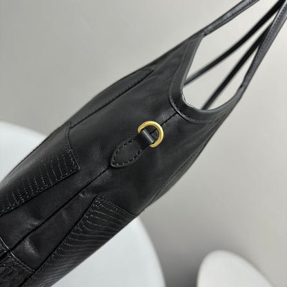 MIU MIU HOBO 40 TOTE IN PATCHWORK BLACK CALFSKIN