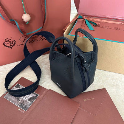 LORO PIANA MICRO BALE BAG IN BLACK CALFSKIN 226599