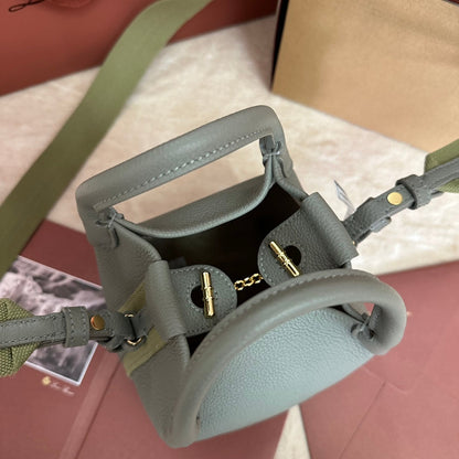 LORO PIANA MICRO BALE BAG IN BASIL GREEN CALFSKIN