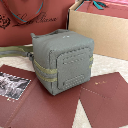 LORO PIANA MICRO BALE BAG IN BASIL GREEN CALFSKIN