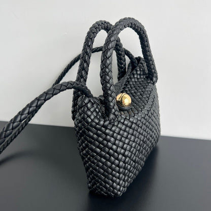 BOTTEGA VENETA MINI TOSCA 20 IN BLACK CALFSKIN