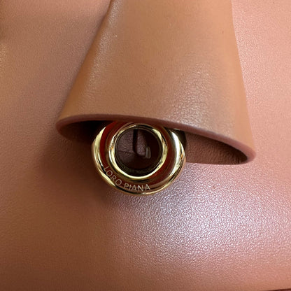 LORO PIANA EXTRA BAG L27 IN GINGER ORANGE SMOOTH CALFSKIN WITH GOLD HARDWARE