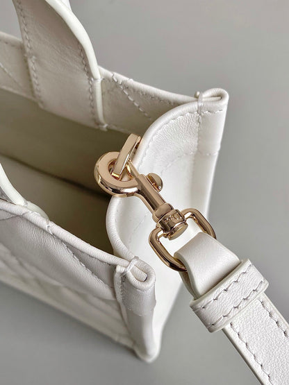 DIOR MINI BOOK TOTE 21 WHITE MACCROCANNAGE CALFSKIN