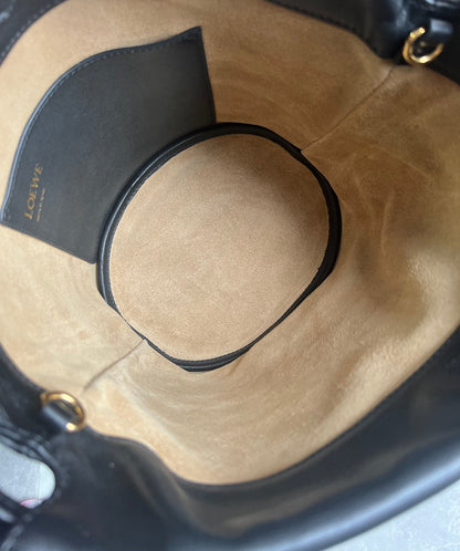 LOEWE LOE 32 FLAMENCO PURSE BUCKET IN BLACK MELLOW NAPPA LAMBSKIN