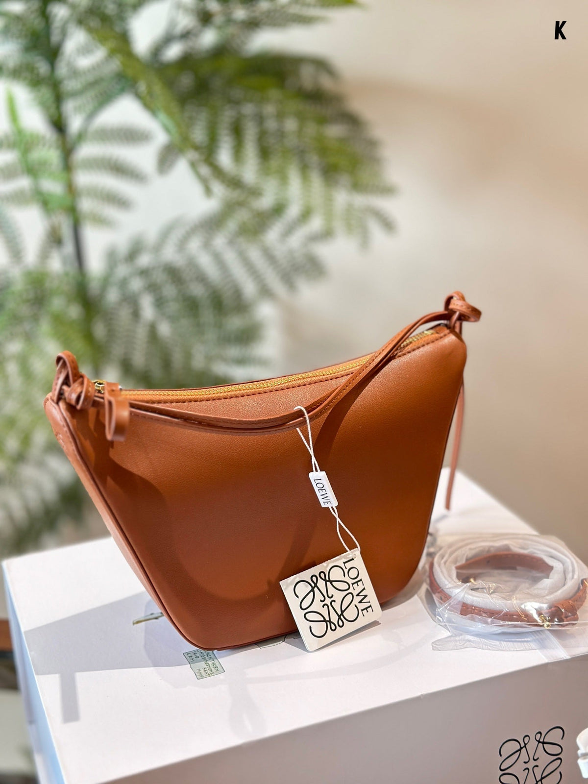LOEWE LOE LUNA HOBO 27 BAG IN WARM DESSERT CALFSKIN