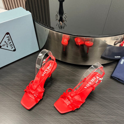 PRADA HEELED SANLS CANDY LAMBSKIN