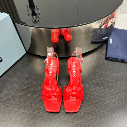 PRADA HEELED SANLS CANDY LAMBSKIN