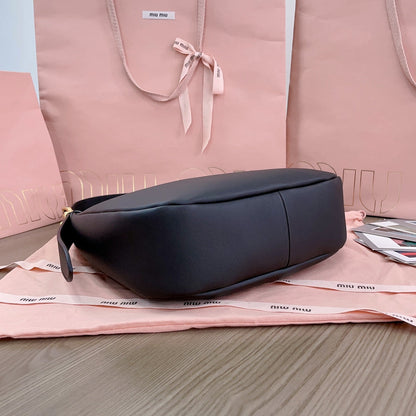MIU MIU HOBO BAG 27 IN BLACK CALFSKIN