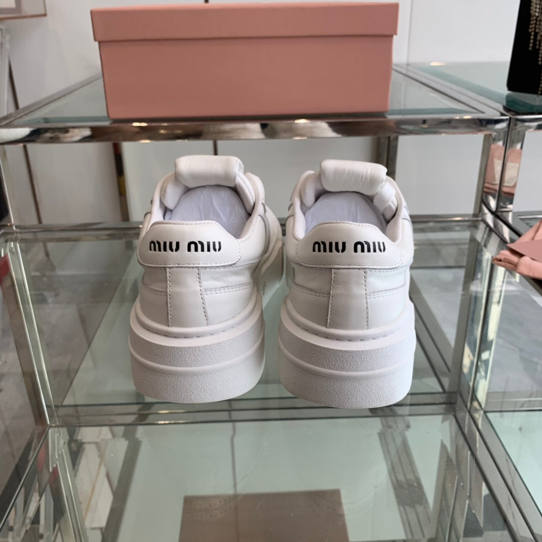 Sneakers Thick-soled White Cowhide