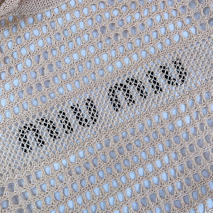 MIU MIU IVY TOTE BAG 40 IN BEIGE MIX WHITE MESH