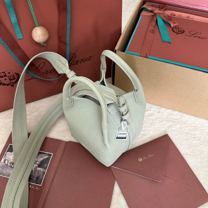 LORO PIANA MICRO BALE BAG IN LIGHT GREEN CALFSKIN