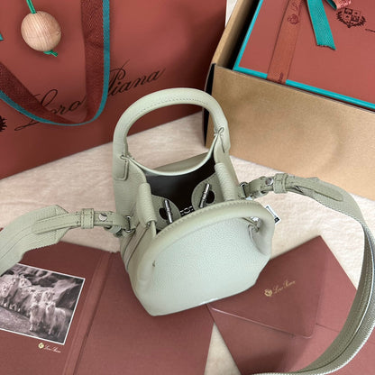 LORO PIANA MICRO BALE BAG IN LIGHT GREEN CALFSKIN