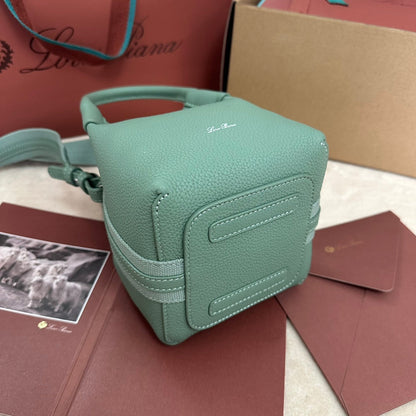 LORO PIANA MICRO BALE BAG IN SEA GREEN CALFSKIN