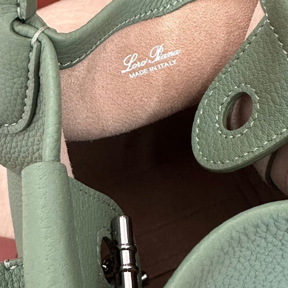 LORO PIANA MICRO BALE BAG IN SEA GREEN CALFSKIN