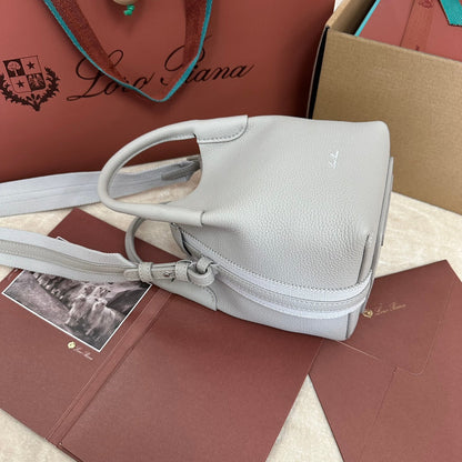 LORO PIANA MICRO BALE BAG IN PALE GRAY CALFSKIN