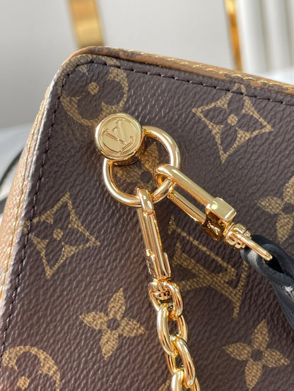 LOUIS VUITTON DICE 9 IN BROWN MONOGRAM AND MONOGRAM REVERSE CANVAS GOLD HARDWARE