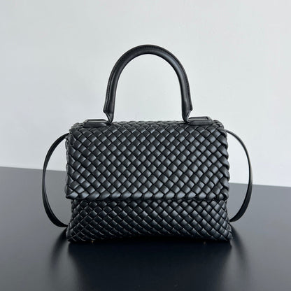 BOTTEGA VENETA PATTI SHOULDER BAG 26 IN BLACK LAMBSKIN