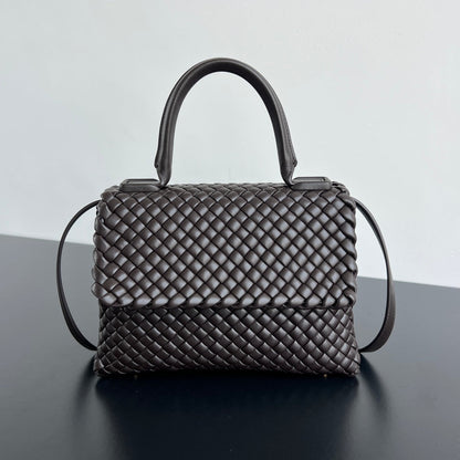 BOTTEGA VENETA PATTI SHOULDER BAG 26 IN CHOCOLATE LAMBSKIN