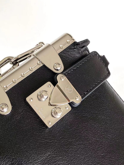 LOUIS VUITTON SLIM TRUNK 23 IN BLACK CALFSKIN SILVER HARDWARE