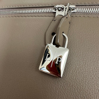 LORO PIANA EXTRA BAG L27 IN CEDAR BROWN SMOOTH CALFSKIN