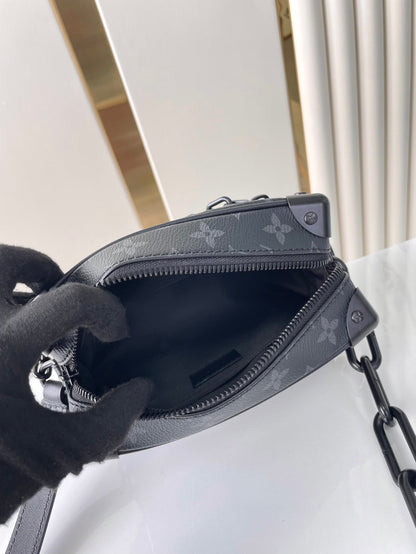 LOUIS VUITTON MINI SOFT TRUNK 18 IN GUN METAL MONOGRAM ECLIPSE CANVAS